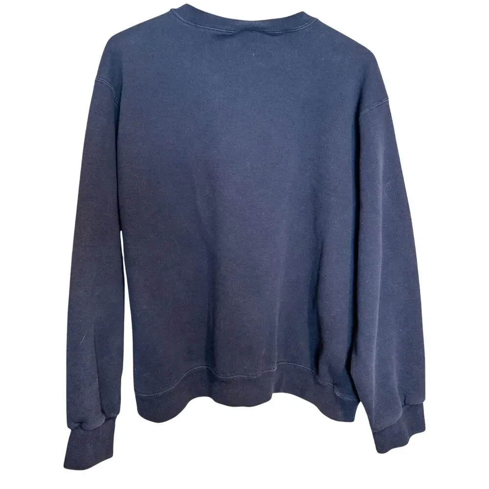 Nike Embroidered Swoosh Crewneck Navy Blue Sweatshirt Size Large